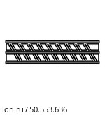 Reinforcement bar rebar ribbed metal rod contour outline line icon black color vector illustration image thin flat style simple. Reinforcement bar rebar ribbed metal rod contour outline line icon black color vector illustration image thin flat style. Стоковая иллюстрация, агентство Ingram Publishing / Фотобанк Лори
