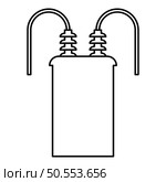 Electric transformer high voltage substation energy power contour outline line icon black color vector illustration image thin flat style simple. Electric transformer high voltage substation energy power contour outline line icon black color vector illustration image thin flat style. Стоковая иллюстрация, агентство Ingram Publishing / Фотобанк Лори