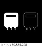 Electric meter home electricity power counts energy measuring consumption equipment set icon white color vector illustration image simple solid fill outline contour line thin flat style. Electric meter home electricity power counts energy measuring consumption equipment set icon white color vector illustration image solid fill outline contour line thin flat style. Стоковая иллюстрация, агентство Ingram Publishing / Фотобанк Лори