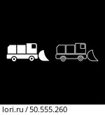 Snowblower snow clear machine snowplow truck plough clearing vehicle equipped seasons transport winter highway service equipment clean set icon white color vector illustration image simple solid fill outline contour line thin flat style. Snowblower snow clear machine snowplow truck plough clearing vehicle equipped seasons transport winter highway service equipment clean set icon white color vector illustration image solid fill outline contour line thin flat style. Стоковая иллюстрация, агентство Ingram Publishing / Фотобанк Лори