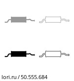 Exhaust pipe car muffler silencer set icon grey black color vector illustration image simple solid fill outline contour line thin flat style. Exhaust pipe car muffler silencer set icon grey black color vector illustration image solid fill outline contour line thin flat style. Стоковая иллюстрация, агентство Ingram Publishing / Фотобанк Лори