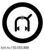 Bicycle brake pads crucial mechanic behind cyclist safety dual pivot device icon in circle round black color vector illustration image solid outline style simple. Bicycle brake pads crucial mechanic behind cyclist safety dual pivot device icon in circle round black color vector illustration image solid outline style. Стоковая иллюстрация, агентство Ingram Publishing / Фотобанк Лори