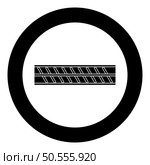 Reinforcement bar rebar ribbed metal rod icon in circle round black color vector illustration image solid outline style simple. Reinforcement bar rebar ribbed metal rod icon in circle round black color vector illustration image solid outline style. Стоковая иллюстрация, агентство Ingram Publishing / Фотобанк Лори
