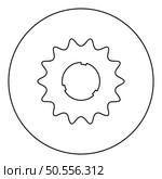 Cogset sprocket bicycle star gear service sprocket cogs wheel with teeth engages with chain icon in circle round black color vector illustration image outline contour line thin style simple. Cogset sprocket bicycle star gear service sprocket cogs wheel with teeth engages with chain icon in circle round black color vector illustration image outline contour line thin style. Стоковая иллюстрация, агентство Ingram Publishing / Фотобанк Лори