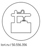 Laser CNC machine for engraving device equipment for cutting use beam icon in circle round black color vector illustration image outline contour line thin style simple. Laser CNC machine for engraving device equipment for cutting use beam icon in circle round black color vector illustration image outline contour line thin style. Стоковая иллюстрация, агентство Ingram Publishing / Фотобанк Лори