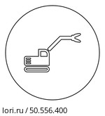 Sloopkraan building machine demolish wrecking cut knife crane truck icon in circle round black color vector illustration image outline contour line thin style simple. Sloopkraan building machine demolish wrecking cut knife crane truck icon in circle round black color vector illustration image outline contour line thin style. Стоковая иллюстрация, агентство Ingram Publishing / Фотобанк Лори