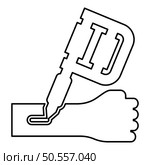 Tattoo machine inking on arm hand device gun skin with ink handheld electromagnetic coil contour outline line icon black color vector illustration image thin flat style simple. Tattoo machine inking on arm hand device gun skin with ink handheld electromagnetic coil contour outline line icon black color vector illustration image thin flat style. Стоковая иллюстрация, агентство Ingram Publishing / Фотобанк Лори