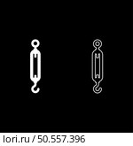 Turnbuckle tensioning wire concept hardware set icon white color vector illustration image simple solid fill outline contour line thin flat style. Turnbuckle tensioning wire concept hardware set icon white color vector illustration image solid fill outline contour line thin flat style. Стоковая иллюстрация, агентство Ingram Publishing / Фотобанк Лори