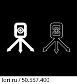 Theodolite survey equipment for measurements on tripod geodetic device tacheometer research level instrument geodesy tool set icon white color vector illustration image simple solid fill outline contour line thin flat style. Theodolite survey equipment for measurements on tripod geodetic device tacheometer research level instrument geodesy tool set icon white color vector illustration image solid fill outline contour line thin flat style. Стоковая иллюстрация, агентство Ingram Publishing / Фотобанк Лори