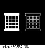 Prisoner window grid grate prison jail concept set icon white color vector illustration image simple solid fill outline contour line thin flat style. Prisoner window grid grate prison jail concept set icon white color vector illustration image solid fill outline contour line thin flat style. Стоковая иллюстрация, агентство Ingram Publishing / Фотобанк Лори