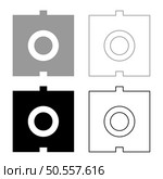 Optic connector port fiber cable laser beam set icon grey black color vector illustration image simple solid fill outline contour line thin flat style. Optic connector port fiber cable laser beam set icon grey black color vector illustration image solid fill outline contour line thin flat style. Стоковая иллюстрация, агентство Ingram Publishing / Фотобанк Лори