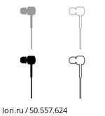 Vacuum headphones wired set icon grey black color vector illustration image simple solid fill outline contour line thin flat style. Vacuum headphones wired set icon grey black color vector illustration image solid fill outline contour line thin flat style. Стоковая иллюстрация, агентство Ingram Publishing / Фотобанк Лори