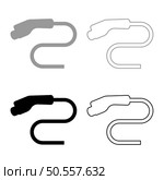 Electric car charger charging plug Ev set icon grey black color vector illustration image simple solid fill outline contour line thin flat style. Electric car charger charging plug Ev set icon grey black color vector illustration image solid fill outline contour line thin flat style. Стоковая иллюстрация, агентство Ingram Publishing / Фотобанк Лори