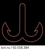 Neon fish hook anchor sea fishhook red color vector illustration image flat style light. Neon fish hook anchor sea fishhook red color vector illustration image flat style. Стоковая иллюстрация, агентство Ingram Publishing / Фотобанк Лори