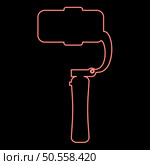 Neon gimbal mobile stabilizer for smartphone camera cell phone steady cam red color vector illustration image flat style light. Neon gimbal mobile stabilizer for smartphone camera cell phone steady cam red color vector illustration image flat style. Стоковая иллюстрация, агентство Ingram Publishing / Фотобанк Лори
