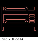 Neon double tier bunk bed red color vector illustration image flat style light. Neon double tier bunk bed red color vector illustration image flat style. Стоковая иллюстрация, агентство Ingram Publishing / Фотобанк Лори
