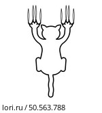 Cat scratching with claw marks harm contour outline line icon black color vector illustration image thin flat style simple. Cat scratching with claw marks harm contour outline line icon black color vector illustration image thin flat style. Стоковая иллюстрация, агентство Ingram Publishing / Фотобанк Лори