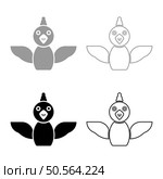 Cockerel chick bird young poultry concept set icon grey black color vector illustration image simple solid fill outline contour line thin flat style. Cockerel chick bird young poultry concept set icon grey black color vector illustration image solid fill outline contour line thin flat style. Стоковая иллюстрация, агентство Ingram Publishing / Фотобанк Лори