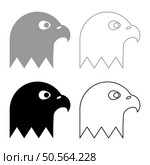 Eagle’s head set icon grey black color vector illustration image simple solid fill outline contour line thin flat style. Eagle’s head bald of prey set icon grey black color vector illustration image solid fill outline contour line thin flat style. Стоковая иллюстрация, агентство Ingram Publishing / Фотобанк Лори