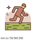 A simple. yet dynamic. illustration of a character running. representing movement. speed. and progress. This icon is perfect for websites. apps. and presentations to visually communicate a sense of momentum and agility. Стоковая иллюстрация, агентство Ingram Publishing / Фотобанк Лори