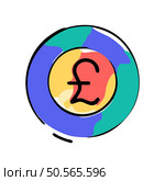 A colorful and modern icon representing the British pound sterling. Perfect for websites. apps. and marketing materials related to finance. business. and the UK economy. Стоковая иллюстрация, агентство Ingram Publishing / Фотобанк Лори