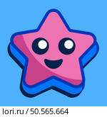 A cheerful. cartoon style pink star with big eyes and a smile. perfect for adding a touch of whimsy to childrens designs. social media graphics. and branding. Стоковая иллюстрация, агентство Ingram Publishing / Фотобанк Лори