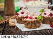 Homemade dessert from cottage cheese cream biscuit and berries. Homemade dessert from cottage cheese. Стоковое фото, агентство Ingram Publishing / Фотобанк Лори