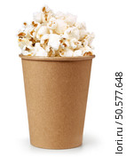 popcorn in a bucket isolated on white background. Стоковое фото, агентство Ingram Publishing / Фотобанк Лори