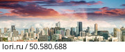 Magnificence of Melbourne skyline. City panoramic view at sunset. Стоковое фото, агентство Ingram Publishing / Фотобанк Лори