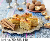 Baklava, traditional oriental sweets. Стоковое фото, агентство Ingram Publishing / Фотобанк Лори