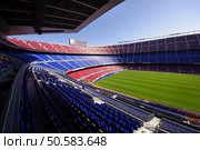 wide view of FC Barcelona (Nou Camp) soccer stadium. Стоковое фото, агентство Ingram Publishing / Фотобанк Лори