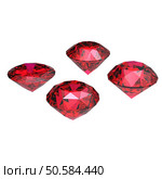 Round garnet isolated on white background. Gemstone. Стоковое фото, агентство Ingram Publishing / Фотобанк Лори