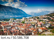 Nice view of the town of Kotor, Montenegro, and the bay. Стоковое фото, агентство Ingram Publishing / Фотобанк Лори