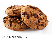 Chocolate chip cookie on white. Стоковое фото, агентство Ingram Publishing / Фотобанк Лори