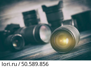Professional Photography Lens Equipment Photographer Work Photo Lenses - Stock Image. Стоковое фото, агентство Ingram Publishing / Фотобанк Лори