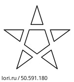 Pentagram Neo paganism sign five pointed star contour outline line icon black color vector illustration image thin flat style simple. Pentagram Neo paganism sign five pointed star contour outline line icon black color vector illustration image thin flat style. Стоковая иллюстрация, агентство Ingram Publishing / Фотобанк Лори