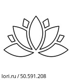 Lotus lily water flower contour outline line icon black color vector illustration image thin flat style simple. Lotus lily water flower contour outline line icon black color vector illustration image thin flat style. Стоковая иллюстрация, агентство Ingram Publishing / Фотобанк Лори