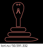 Neon cobra twisted red color vector illustration image flat style light. Neon cobra twisted red color vector illustration image flat style. Стоковая иллюстрация, агентство Ingram Publishing / Фотобанк Лори