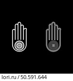 Hand Akhimsa Ahimsa arm Jainism Jain religion symbol Dharma Ahinsa set icon white color vector illustration image simple solid fill outline contour line thin flat style. Hand Akhimsa Ahimsa arm Jainism Jain religion symbol Dharma Ahinsa set icon white color vector illustration image solid fill outline contour line thin flat style. Стоковая иллюстрация, агентство Ingram Publishing / Фотобанк Лори