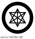 Metatron cube Sacred geometry icon in circle round black color vector illustration image solid outline style simple. Metatron cube Sacred geometry icon in circle round black color vector illustration image solid outline style. Стоковая иллюстрация, агентство Ingram Publishing / Фотобанк Лори