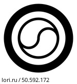 Yin Yang Taoism symbol harmony equilibrium concept icon in circle round black color vector illustration image solid outline style simple. Yin Yang Taoism symbol harmony equilibrium concept icon in circle round black color vector illustration image solid outline style. Стоковая иллюстрация, агентство Ingram Publishing / Фотобанк Лори