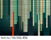 Background textured abstract pattern with vertical stripes in muted teal, orange, and beige, evoking retro and glitch art aesthetics. Modern backgrounds, artistic designs, and creative projects. Стоковая иллюстрация, агентство Ingram Publishing / Фотобанк Лори