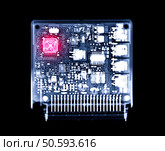 X-ray image of engine control unit or ECU in Motorcycle . clipping path. Стоковое фото, агентство Ingram Publishing / Фотобанк Лори