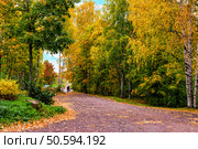 Autumn landscape Street Intelligent Parts in Vyborg. Стоковое фото, фотограф Владимир Ушаров / Фотобанк Лори
