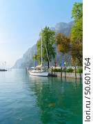 Riva del Garda port at Garda lake. Стоковое фото, фотограф Anastasy Yarmolovich / Фотобанк Лори