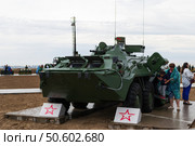 Машина РХМ-6 на базе бронетранспортера БТР-80 для ведения радиационной, химической и биологической разведки. Волгоградская область, Средняя Ахтуба, Россия (2020 год). Редакционное фото, фотограф Андрей Цыганков / Фотобанк Лори