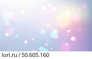 soft dreamy bokeh background with pastel colors and glowing light orbs, a magical, whimsical touch to wallpapers or festive designs. abstract blur creates an elegant atmosphere. Стоковая иллюстрация, агентство Ingram Publishing / Фотобанк Лори