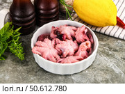 Marinated baby octopus snack appetizer. Стоковое фото, фотограф Андрей Старостин / Фотобанк Лори