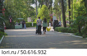 Sochi, Russia - May 16, 2023: People walk in a city park. Редакционное видео, видеограф Олег Альбертович Потаскуев / Фотобанк Лори
