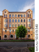 Доходный дом, 1903. Архитектор: Дмитрий Андреевич Крыжановский. Санкт-Петербург, 9-я Советская (9-я Рождественская) улица, дом 14 (улица Моисеенко, дом 3) Редакционное фото, фотограф Александр Селезнев / Фотобанк Лори